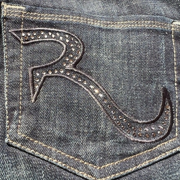 Rock & Republic Kasandra Mid Rise Bootcut Dark Wash Bling Pockets size 2 - Picture 4 of 11